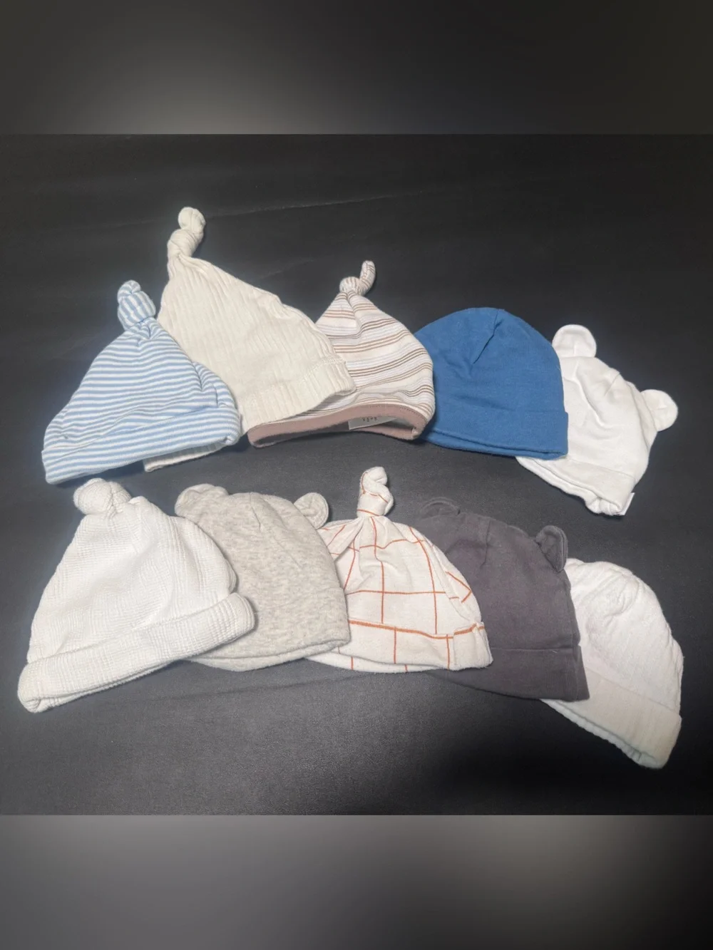 Assorted Baby Beanie Hats - Neutral & Blue Mix